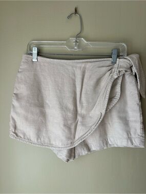 Anthropologie Neutral Wrap Skort in Light Taupe